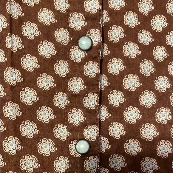 Wrangler Brown and Aqua Western Shirt - Picture 8 of 9